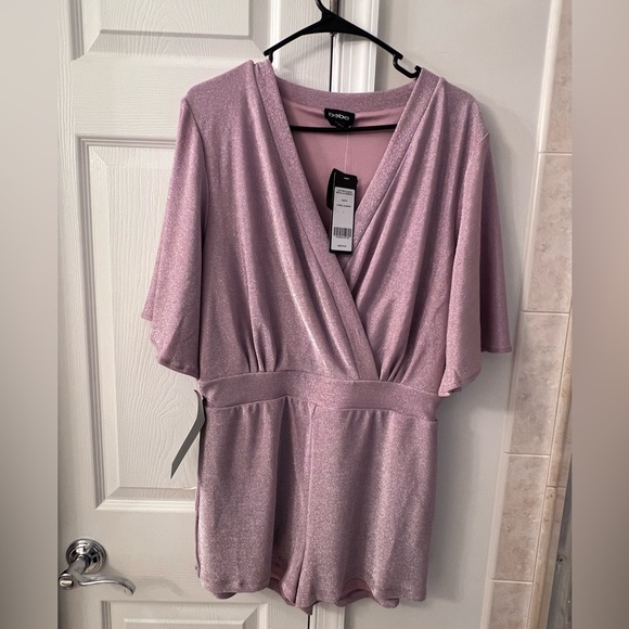 BEBE large metallic purple romper - Picture 3 of 5